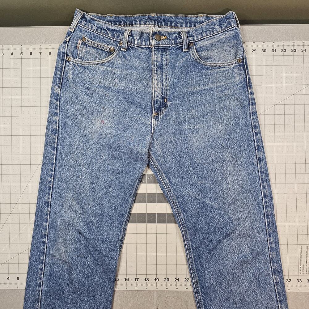 Vintage Carhartt B19 PRW Jeans 34x32 Straight Fit USA Made Workwear Biker Y2K